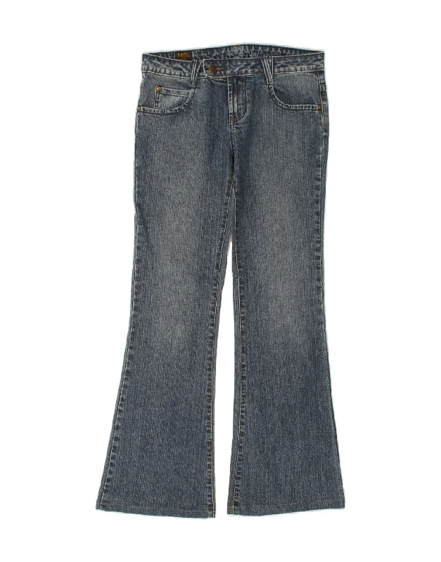 LEE Womens Flared Jeans W27 L29 Navy Blue Cotton Stylish Bootcut Denim Jeans