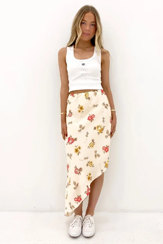 Madelyn Asymmetric Skirt Print cashmere skirt soft