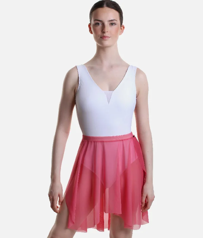 Midi High-Low Mesh Ballet Skirt, Pull On - 2115 a-line skirt cut