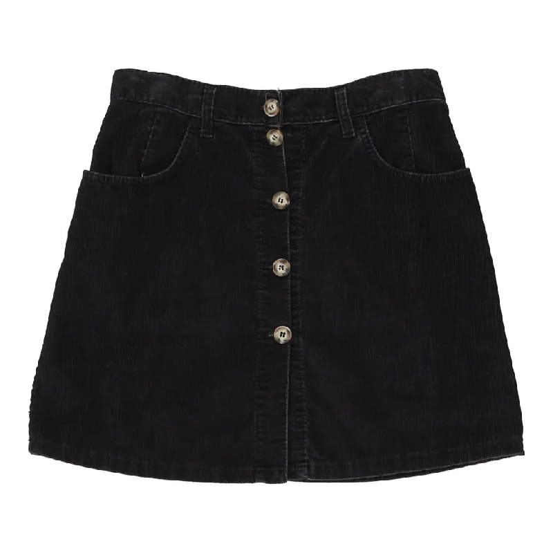 Miss Clark Mini Cord Skirt - 32W UK 12 Black Cotton lightweight skirt design