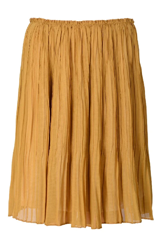 LONDON CIERRA Mustard Pleated Skirt lace skirt romantic