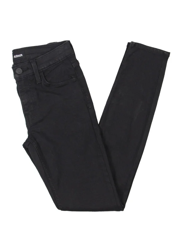 Natalie Womens Mid Rise Cropped Skinny Jeans Cozy Wide-Legged Jeans