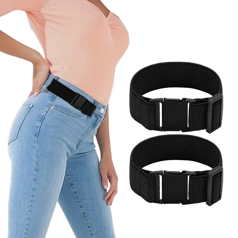 No Buckle Stretch Belt for Women/Men—2 Pack Elastic Invisible Belts for Jeans Casual Bootcut Ripped Jeans No Buckle Stretch Belt for Women/Men—2 Pack Elastic Invisible Belts for Jeans Casual Bootcut Ripped Jeans