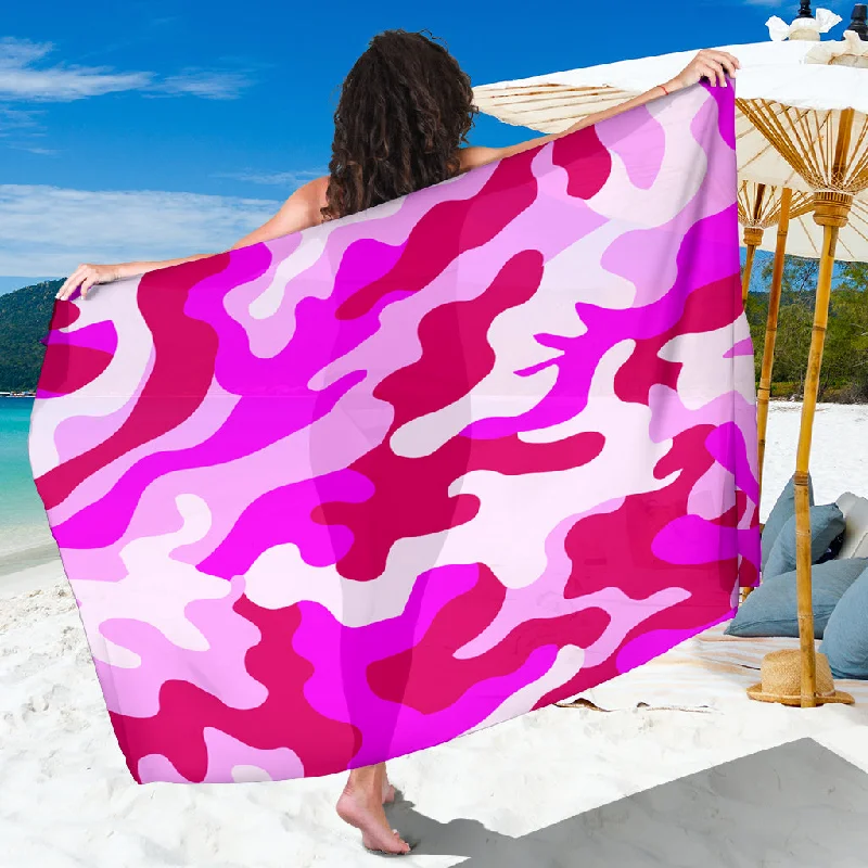 Pink Camouflage Scarf Sarong chiffon skirt lightweight