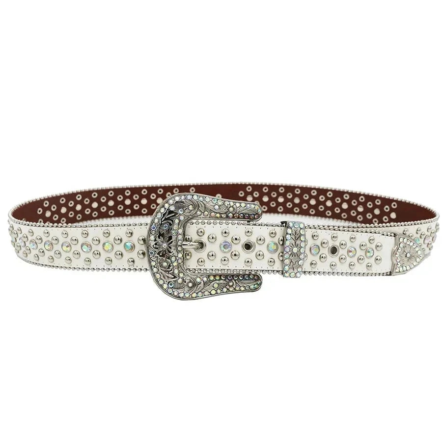 Punk Rhinestone Belts For Women Man Rivet Designer Belt For Jeans Stylish High-Waist Jeans Punk Rhinestone Belts For Women Man Rivet Designer Belt For Jeans Stylish High-Waist Jeans