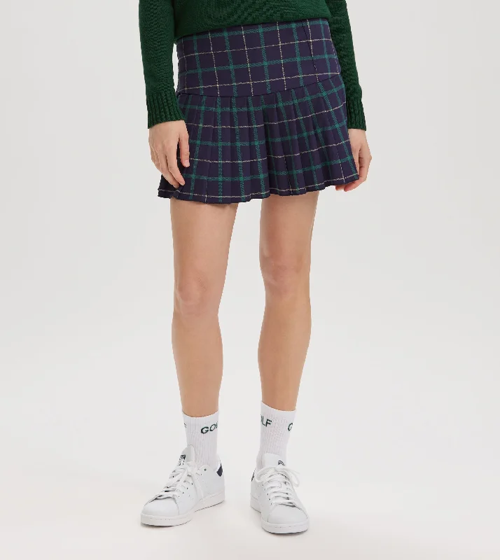 Renwick Plaid Pleated Skort denim skirt trendy