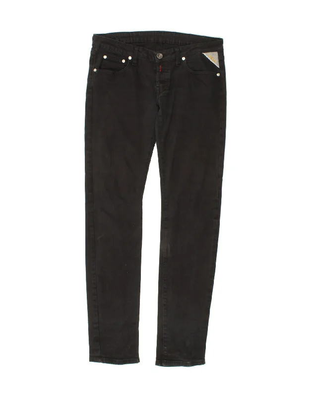 REPLAY Womens Low Waist Skinny Jeans W32 L34 Black Cozy Relaxed Fit Denim Jeans