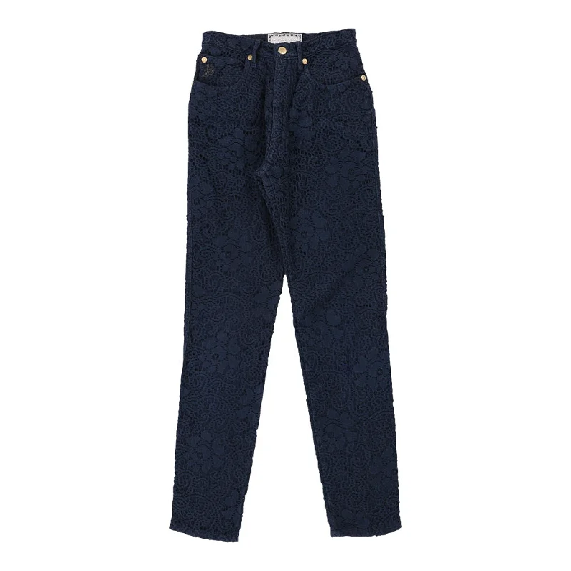 Roccobarocco Lace Jeans - 26W UK 6 Blue Cotton Fashionable Relaxed Fit Denim