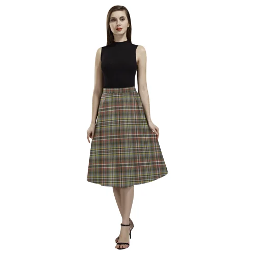 Scott Green Weathered Tartan Aoede Crepe Skirt ribbed skirt waist