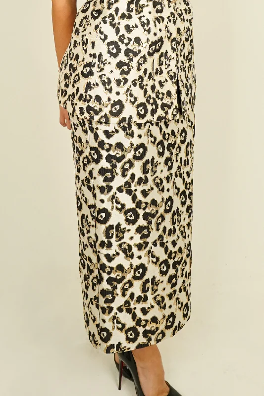 Sienna Pencil Skirt In Leopard lace skirt feminine