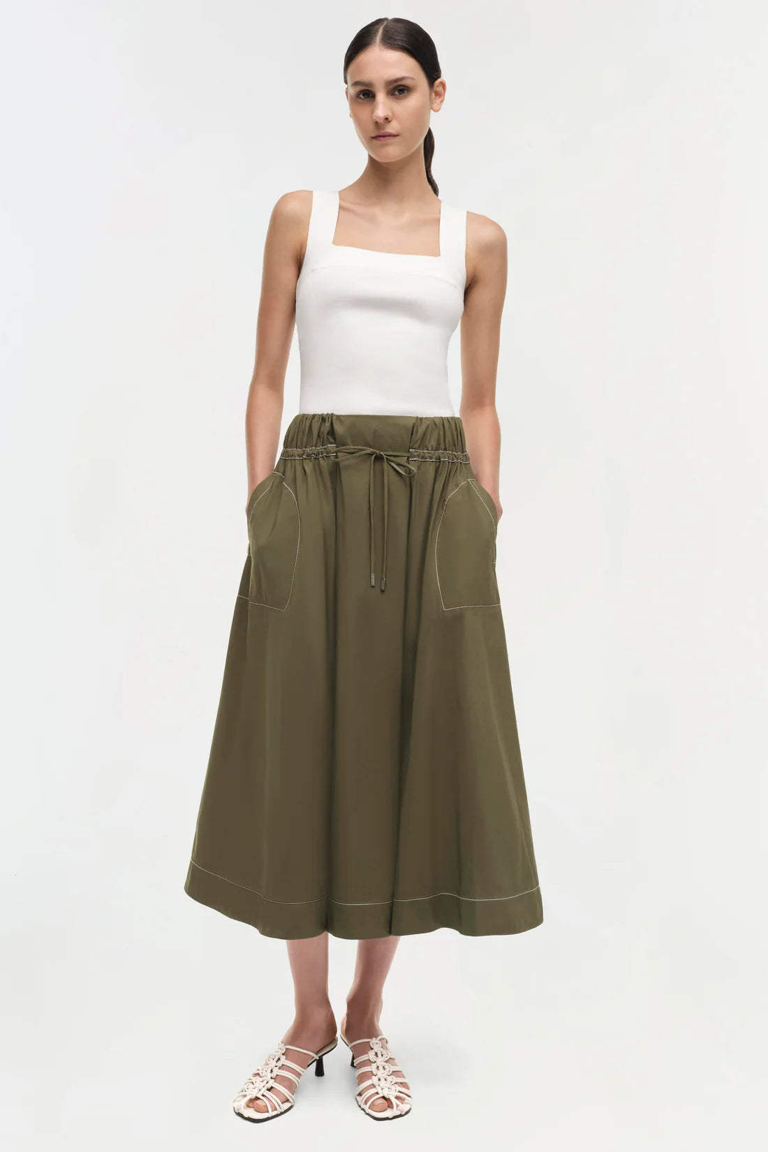 Tona Midi Skirt velvet skirt luxury