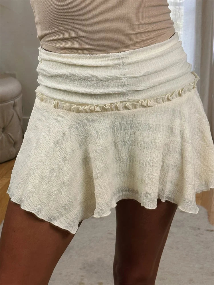 JuliaFashion - Summer High Waist Mini Ruched Ruffles Irregular Hem Beach Vacation Club Party Streetwear Skirts slim fit skirt JuliaFashion - Summer High Waist Mini Ruched Ruffles Irregular Hem Beach Vacation Club Party Streetwear Skirts slim fit skirt