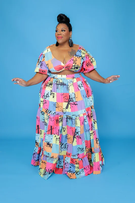 The Art Of Curves Skirt Set denim skirt classic