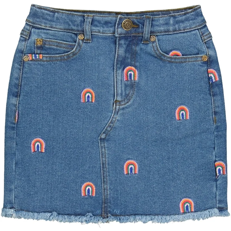 The NEW Light Blue Janet Denim Skirt velvet skirt rich