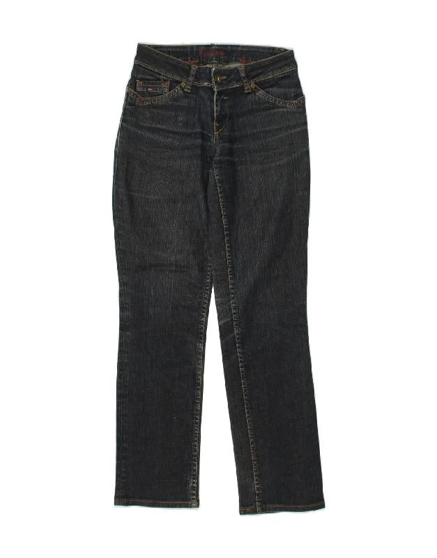 TOMMY HILFIGER Womens Straight Jeans W26 L30 Navy Blue Casual Bootcut Ripped Jeans