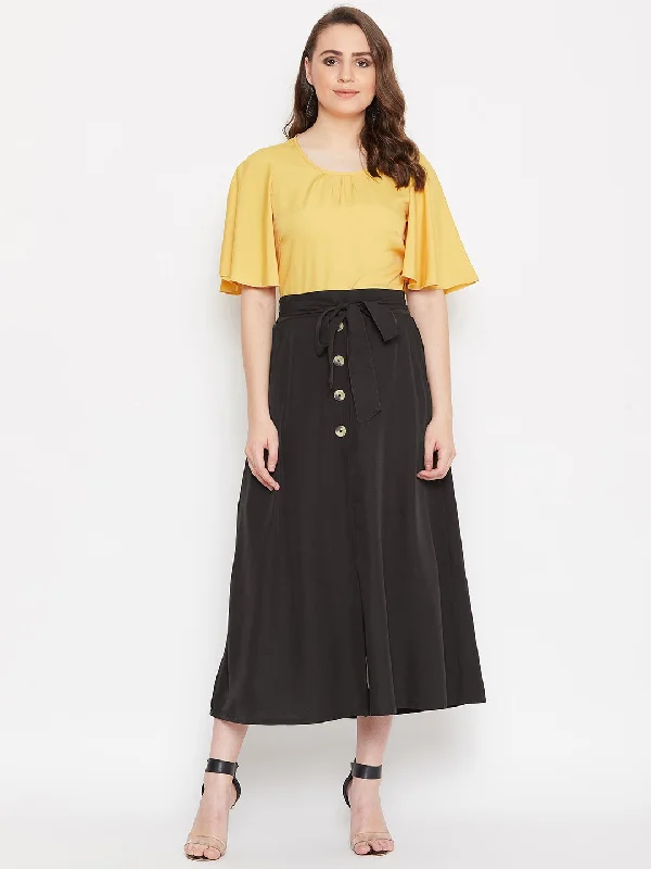 Women's Top & A-line Skirt Set  - BitterLime velvet skirt luxury
