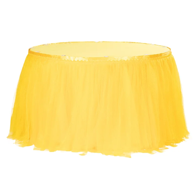 Tulle Tutu 14ft Table Skirt - Canary Yellow corduroy skirt cozy