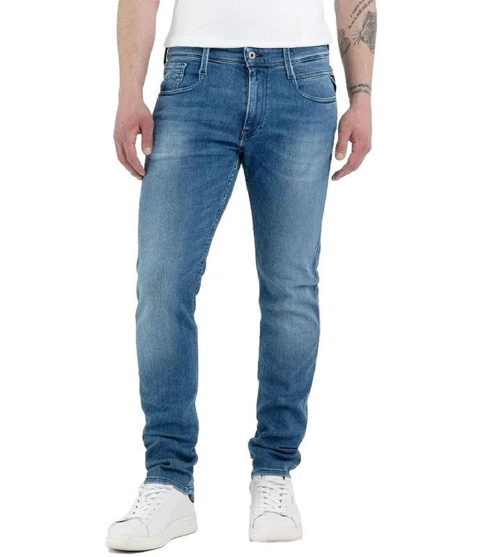 Jeans skinny Replay blu medio Anbass Elegant Tapered Leg Denim