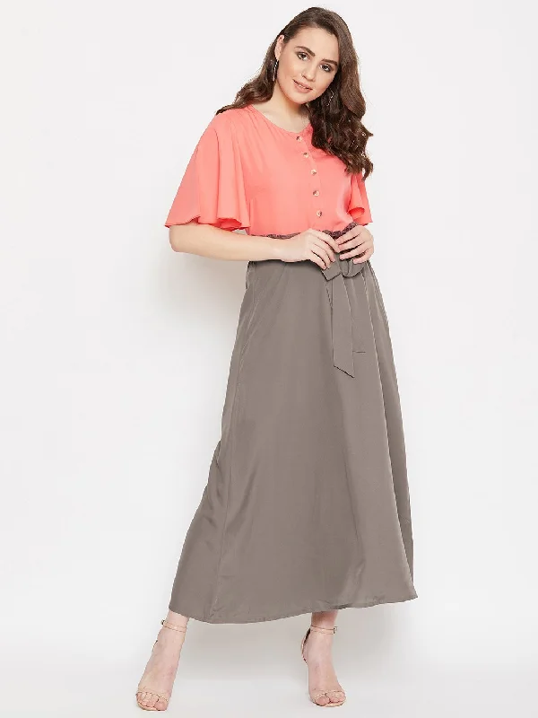 Women's V-Neck Front Button Top & Skirt Set - BitterLime vintage skirt charm