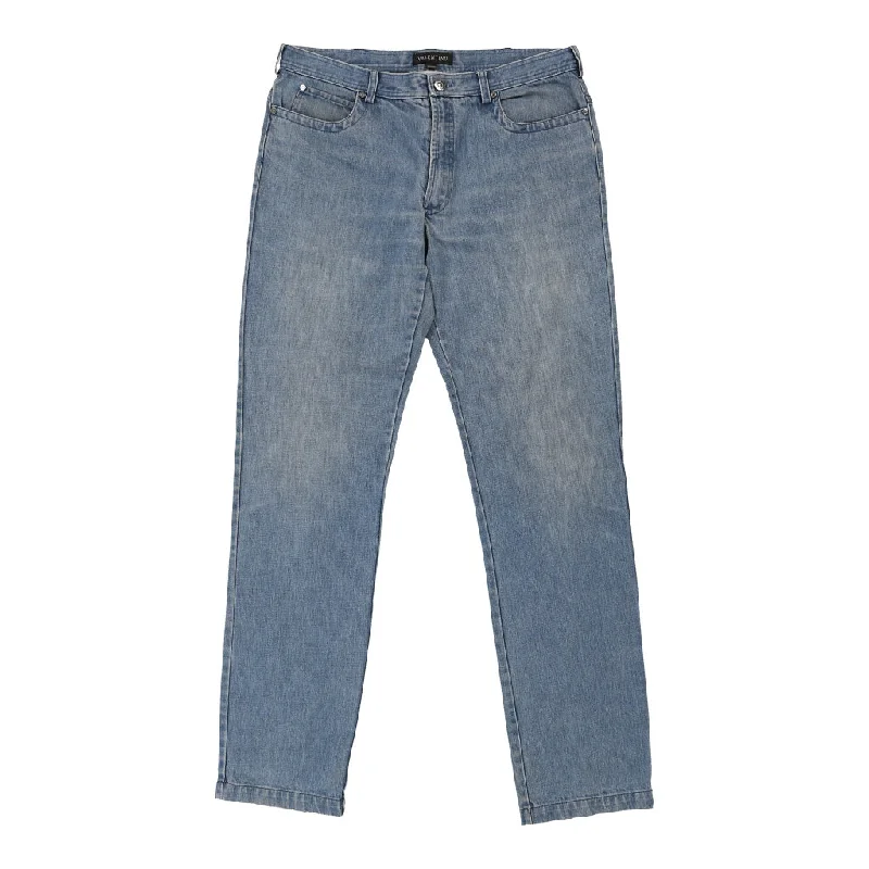Valentino Jeans - 35W UK 14 Blue Cotton Stylish Paperbag Waist Denim