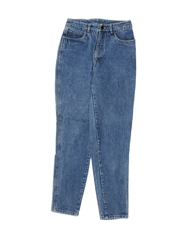 VINTAGE Womens Tapered Jeans W26 L30  Blue Fashionable Distressed Jeans
