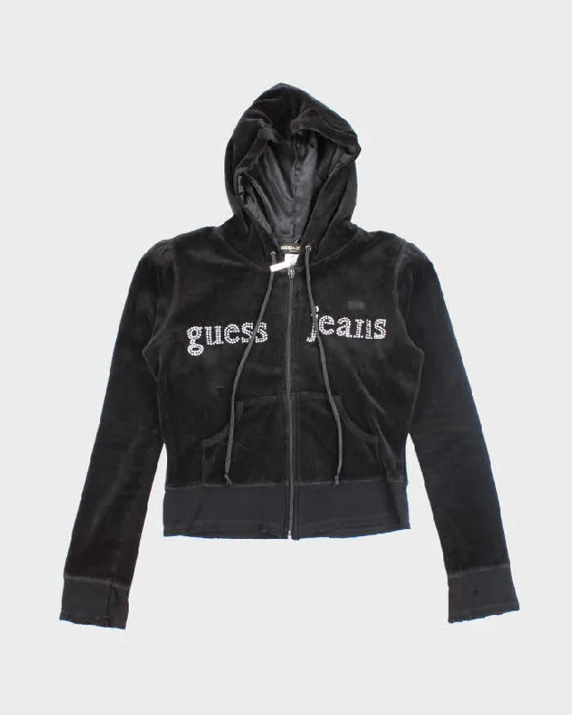Vintage Y2K Guess Jeans Sequined Zip Up Hoodie - S Casual Skinny Fit Jeans