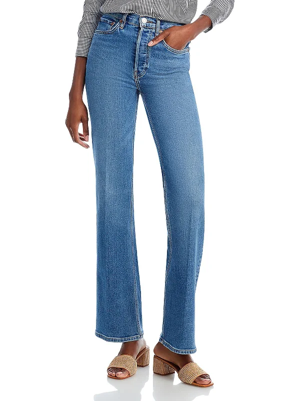 Womens High Rise Corduroy Wide Leg Jeans Elegant High-Waisted Flared Jeans