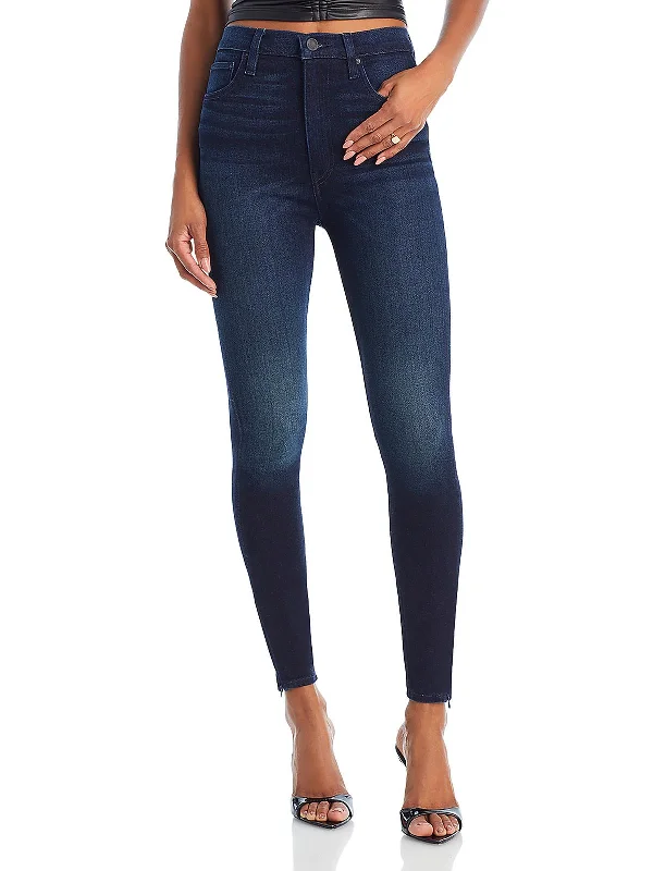 Womens High Rise Dark Wash Skinny Jeans Trendy Bootcut High-Waisted Jeans