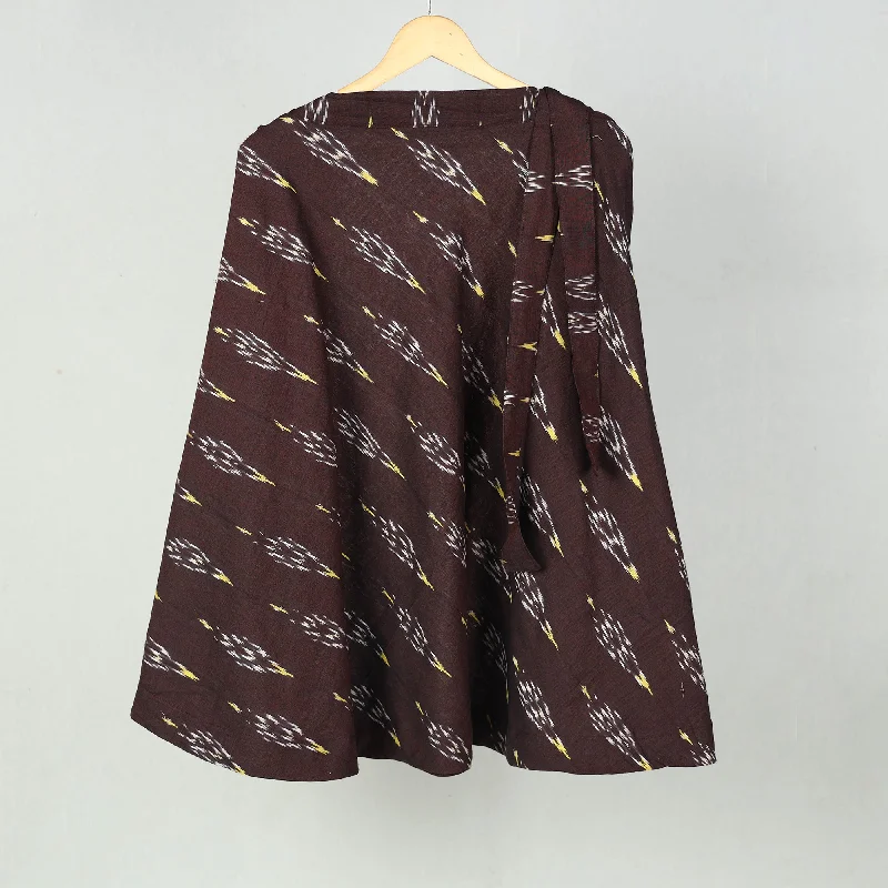 Brown - Wrap Around Cotton Pochampally Ikat Skirt 11 lace skirt intricate