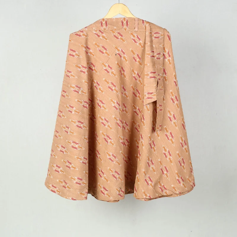 Brown - Wrap Around Cotton Pochampally Ikat Skirt 15 cashmere skirt soft