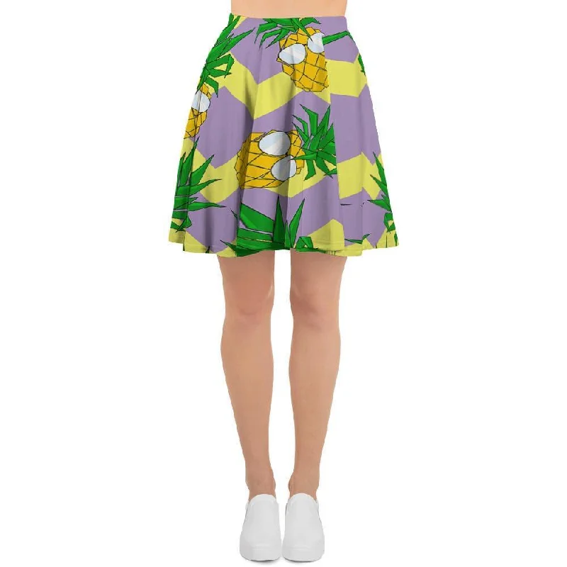 Zig Zag Pineapple Print Women's Skirt corduroy skirt comfortable