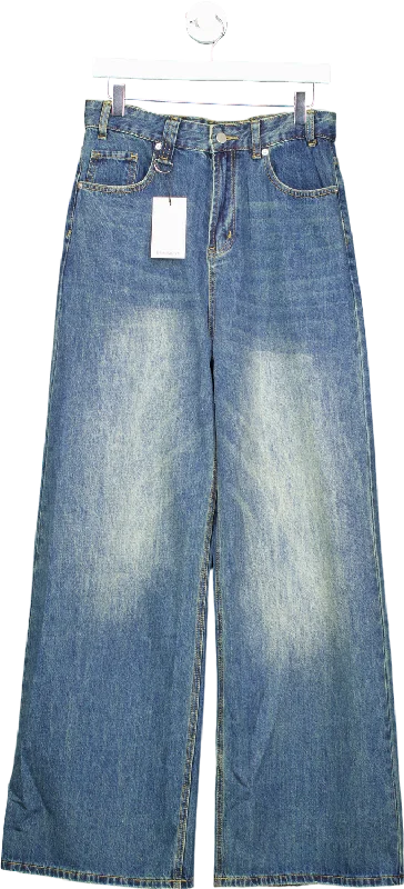 Beaumont Blue Wide-leg Jeans No Size Comfortable Low-Rise Jeans