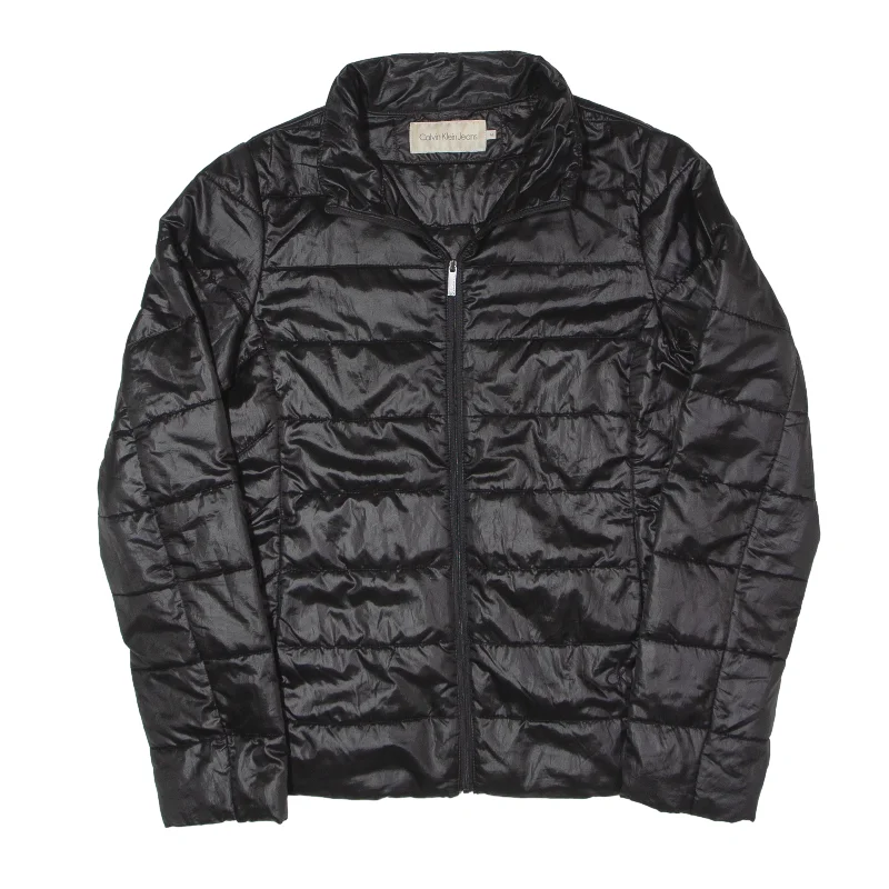 CALVIN KLEIN JEANS Lightweight Puffer Jacket Black Womens M Stylish Paperbag Waist Denim CALVIN KLEIN JEANS Lightweight Puffer Jacket Black Womens M Stylish Paperbag Waist Denim
