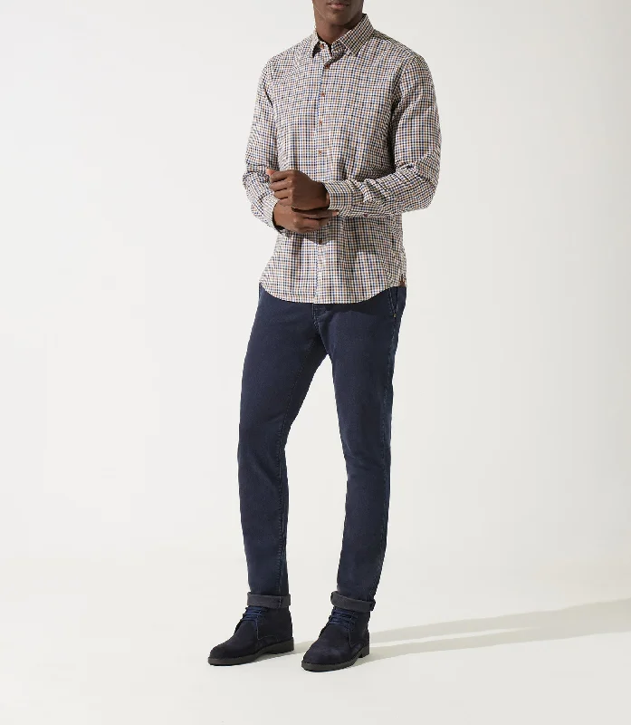 Chemise à petit carreaux marron JEAN Elegant Skinny Leg Jeans