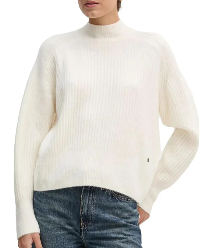 Pepe Jeans pullover irma perkins, bianco panna, collo alto, elasticizzato, donna Stylish Paperbag Waist Denim Pepe Jeans pullover irma perkins, bianco panna, collo alto, elasticizzato, donna Stylish Paperbag Waist Denim