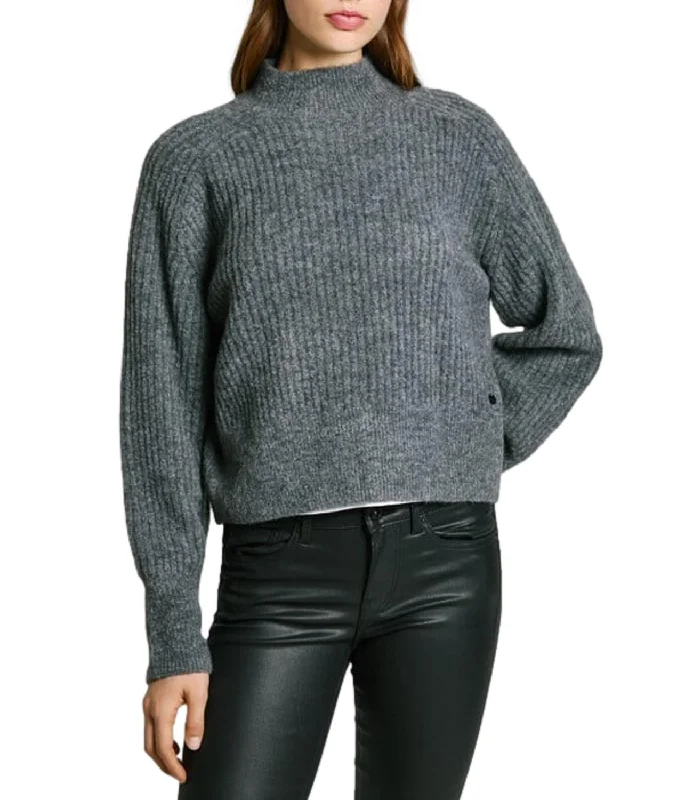 Pepe Jeans pullover irma perkins, grigio, collo alto, elasticizzato, donna Trendy Classic Fit Jeans Pepe Jeans pullover irma perkins, grigio, collo alto, elasticizzato, donna Trendy Classic Fit Jeans