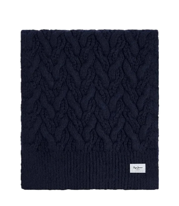 Pepe Jeans sciarpa donna blu a trecce con logo bianco Stylish High-Waist Skinny Denim Pepe Jeans sciarpa donna blu a trecce con logo bianco Stylish High-Waist Skinny Denim