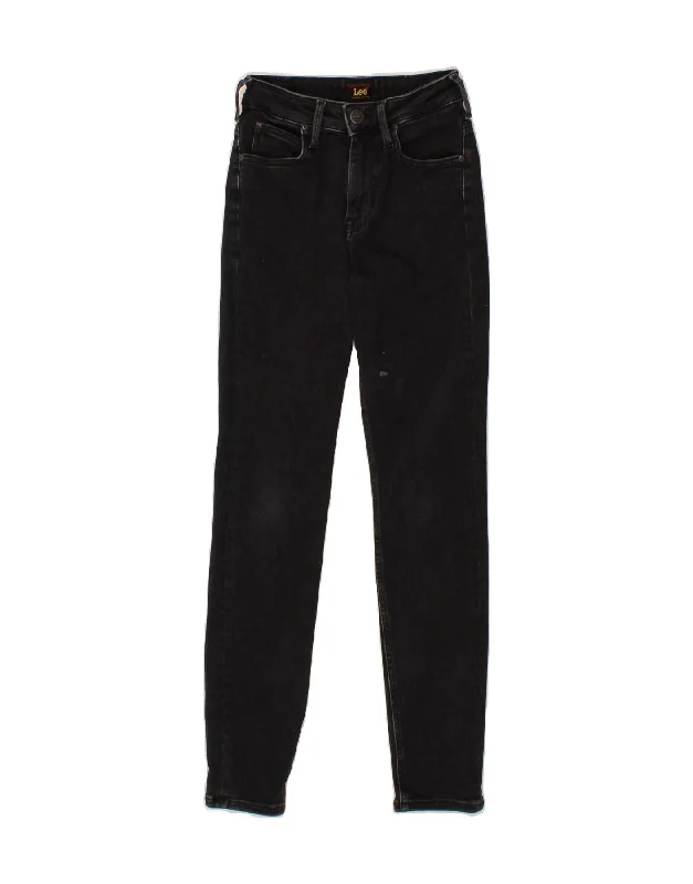 LEE Womens Forever fit Skinny Jeans W26 L27 Black Cotton Fashionable Raw Hemmed Jeans LEE Womens Forever fit Skinny Jeans W26 L27 Black Cotton Fashionable Raw Hemmed Jeans