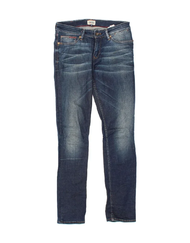 TOMMY HILFIGER Womens Slim Jeans W31 L34 Blue Cotton Stylish Tapered Fit Jeans