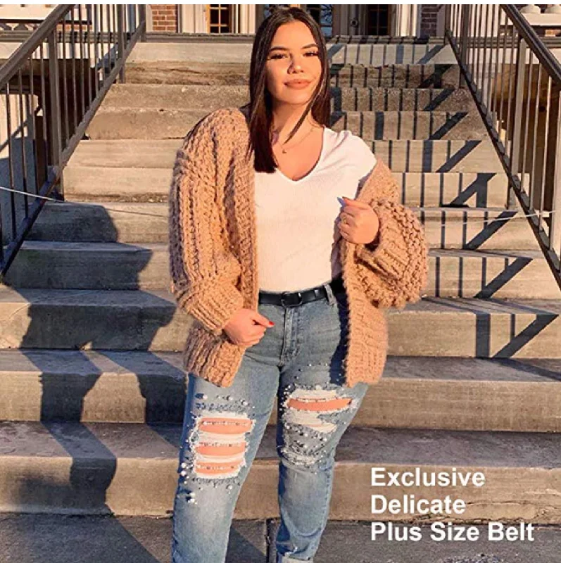 Women Black Leather Belt Plus Size Polished Buckle for Jeans Pants Casual Bootcut Ripped Jeans Women Black Leather Belt Plus Size Polished Buckle for Jeans Pants Casual Bootcut Ripped Jeans