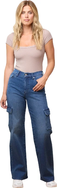 Lily Oxford Blue Wide Leg Jeans - Women's|-|Jeans à coupe très évasée Lily Oxford Blue - Femme Trendy Skinny High-Waist Jeans Lily Oxford Blue Wide Leg Jeans - Women's|-|Jeans à coupe très évasée Lily Oxford Blue - Femme Trendy Skinny High-Waist Jeans